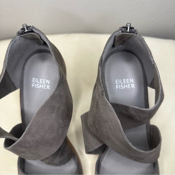 Eileen Fisher Nubuck Leather Sandal Sz 9 - Picture 4 of 6